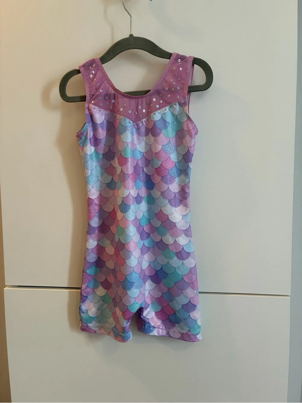 Mermaid Scale Purple Multicolor Kids Dance Gymnastics Leotard - 110 (4T/5T)